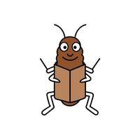 Bark Beetle bug reading icon illustration vector