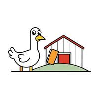 Barnyard Goose learns icon illustration vector