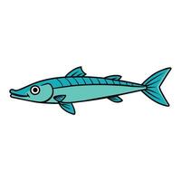 Barracuda fish reading icon illustration vector