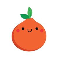 Cute cartoon smiling orange character. Childish style. Fruit icon. illustration vector