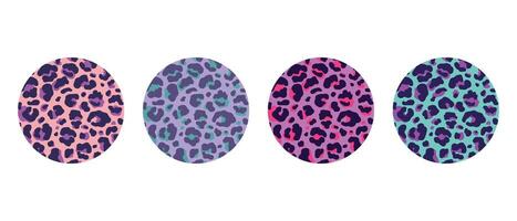 Abstract social media highlights cover set. Templates with different colored leopard print. illustration vector