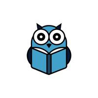 Barred Owl reading icon illustration vector