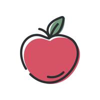 Apple line icon. Apple outline isolated on white background. illustration vector