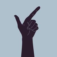 Silhouette of a hand with index finger. Pointing finger. illustration vector
