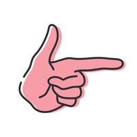 Hand with index finger line icon. Hand with pointing finger isolated on white background. illustration vector
