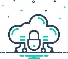 Mix icon for cloud security vector