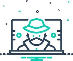 Mix icon for cyber crime vector