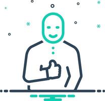 Mix icon for positive body language vector