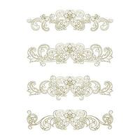 Classic Vintage Baroque Victorian Frames Separator Elements Classic Wedding Invitation vector