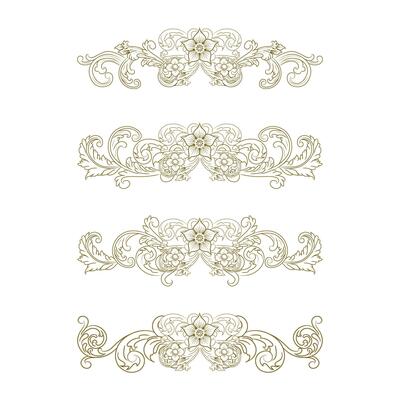 Classic Vintage Baroque Victorian Frames Separator Elements Classic Wedding Invitation