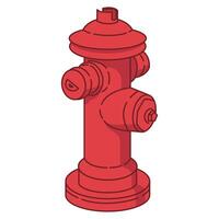 Flat image of hydrant on the side of the road used as a precautionary measure in case of fire in the building vector