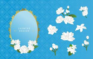 object element set of jasmine for Thailand mother's day vector