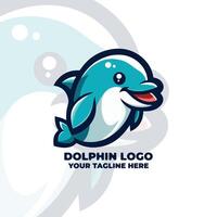 Cute Dolphin Logo Design vector