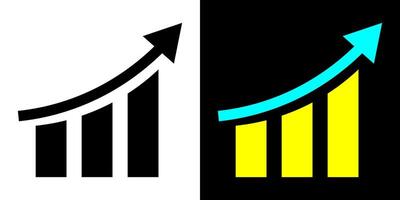 Rising bar graph symbol. Increasing bar graph icon. Growth graph illustration. vector