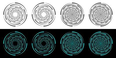 Dynamic transition illusion lines in a circle. vector