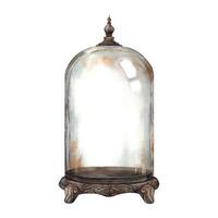 The vintage glass dome is a Flolarium, decorated with an expensive pattern. The watercolor illustration in the Gothic style is suitable for decoration and design on Halloween and vintage projects. vector