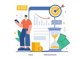 Cost Reduction Illustration depicting Decrease, Price Minimization, or Falling Profit Rates in Business, in a Flat Style Cartoon Background vector