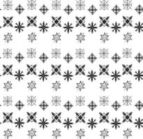 Simple Christmas seamless pattern with geometric motifs. Deer, inscriptions, gnomes, snowflakes. Collection of textiles in retro style, minimalism. Contour on a white background vector