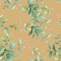 leaf botanical seamless pattern design for cover fabric interior decor Cute pattern with plant branch vector