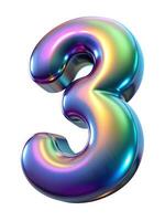 Front view letter and number made with foil holographic birthday balloon photo