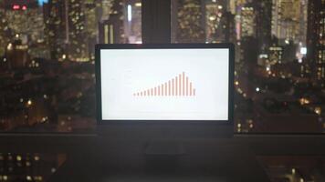 Analyzing Corporate Business Finance Data Charts on Computer Screen Display video