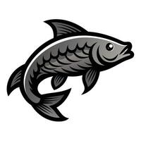 Solid color Grass Carp animal design vector