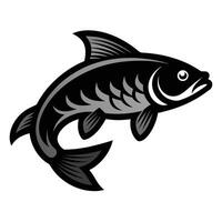Solid color Grass Carp animal design vector