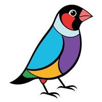 Solid color Gouldian Finch animal design vector