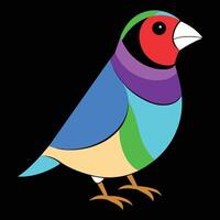 Solid color Gouldian Finch animal design vector