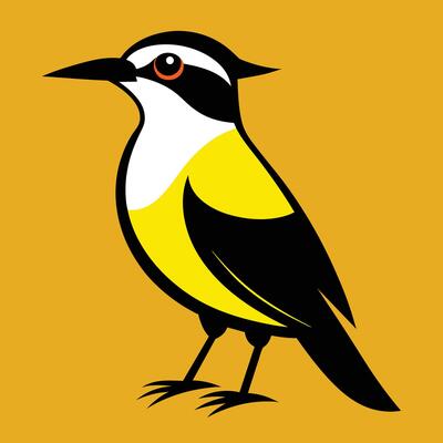 Solid color Great Kiskadee animal design