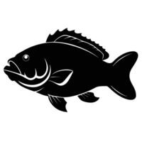 Solid color Goliath Grouper animal design vector
