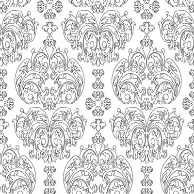 Damask seamless pattern gothic