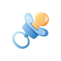 Baby pacifier icon in flat style. Nipple for newborn child illustration on isolated background. Soother sign business concept. vector