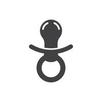 Baby pacifier icon in flat style. Nipple for newborn child illustration on isolated background. Soother sign business concept. vector