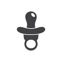 Baby pacifier icon in flat style. Nipple for newborn child illustration on isolated background. Soother sign business concept. vector