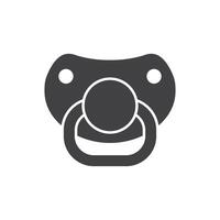 Baby pacifier icon in flat style. Nipple for newborn child illustration on isolated background. Soother sign business concept. vector