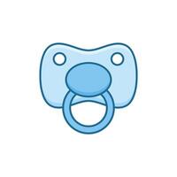 Baby pacifier icon in flat style. Nipple for newborn child illustration on isolated background. Soother sign business concept. vector