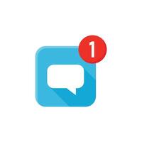 New message icon in flat style. Incoming inbox email illustration on isolated background. Bubble notification sign business concept. vector