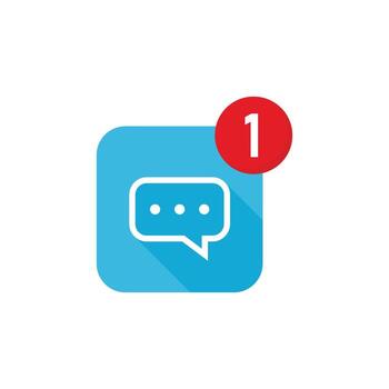 New message icon in flat style. Incoming inbox email illustration on isolated background. Bubble notification sign business concept. vector