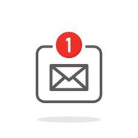 New message icon in flat style. Incoming inbox email illustration on isolated background. Bubble notification sign business concept. vector