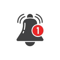 Notification bell icon in flat style. Incoming inbox message illustration on isolated background. Ringing bell sign business concept. vector