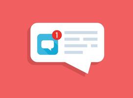 New message icon in flat style. Incoming inbox email illustration on isolated background. Bubble notification sign business concept. vector