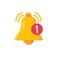 Notification bell icon in flat style. Incoming inbox message illustration on isolated background. Ringing bell sign business concept. vector