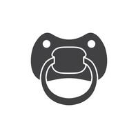 Baby pacifier icon in flat style. Nipple for newborn child illustration on isolated background. Soother sign business concept. vector