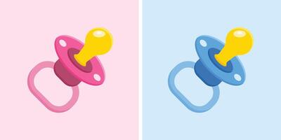 Baby pacifier icon in flat style. Nipple for newborn child illustration on isolated background. Soother sign business concept. vector