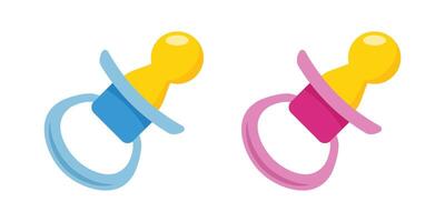 Baby pacifier icon in flat style. Nipple for newborn child illustration on isolated background. Soother sign business concept. vector
