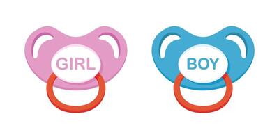 Baby pacifier icon in flat style. Nipple for newborn child illustration on isolated background. Soother sign business concept. vector