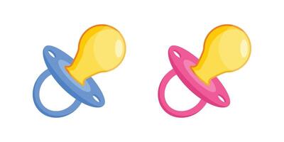 Baby pacifier icon in flat style. Nipple for newborn child illustration on isolated background. Soother sign business concept. vector