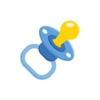 Baby pacifier icon in flat style. Nipple for newborn child illustration on isolated background. Soother sign business concept. vector