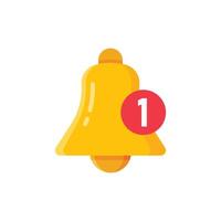 Notification bell icon in flat style. Incoming inbox message illustration on isolated background. Ringing bell sign business concept. vector